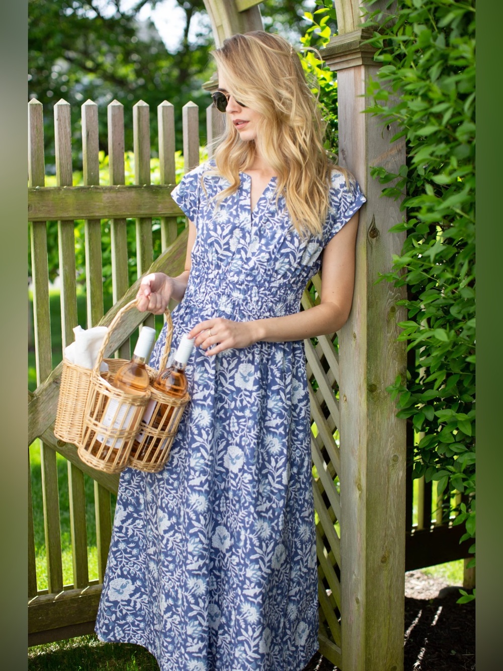 Marea by Liz Joy Clara Dress in Indigo Blossom, Size XL